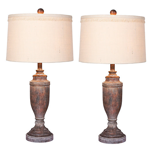 Fangio Lighting Formal Urn Table Lamps, Brown Table Lamps Set Of 2