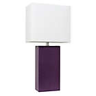Alternate image 0 for Elegant Designs Modern Leather Table Lamp with Fabric Shade