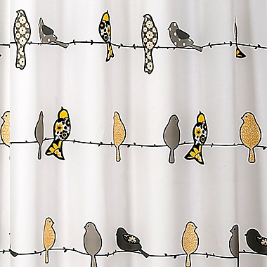 Rowley Birds Shower Curtain in Yellow. View a larger version of this product image.