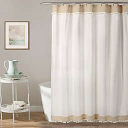 Adelyn Pom-Pom Shower Curtain in Neutral