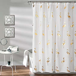 Flamingo Shower Curtain in Gold