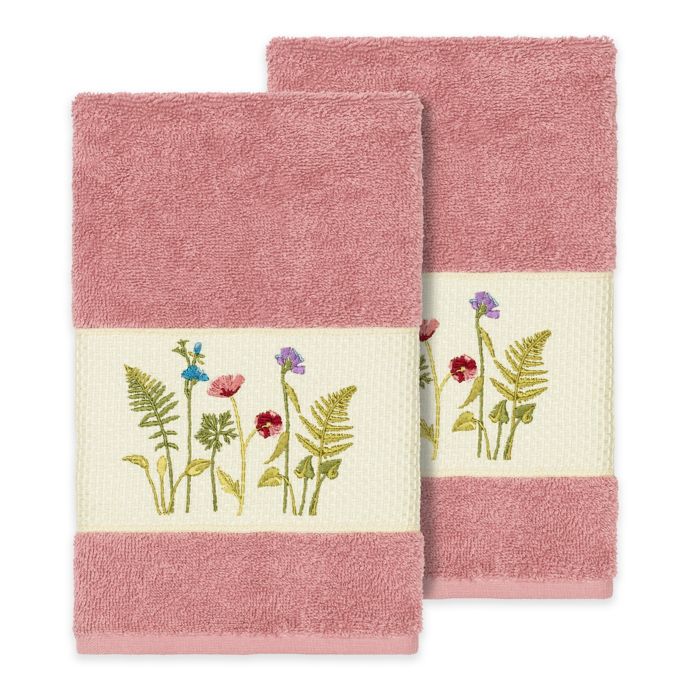 Linum Home Textiles Serenity Wildflower Hand Towels (Set of 2) Bed