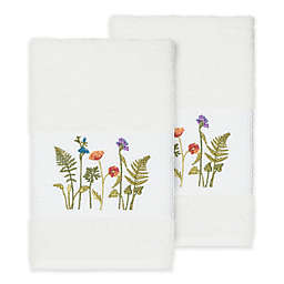 Linum Home Textiles Serenity Wildflower 2-Piece Hand Towel Set  in White