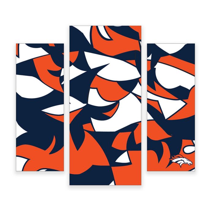 Nfl Denver Broncos 3 Piece Canvas Modern Wall Art Set Bed