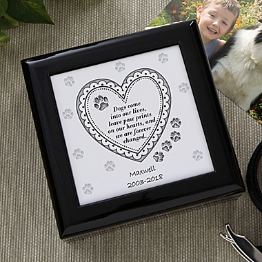 Pawprints On My Heart Memorial Keepsake Box. View a larger version of this product image.
