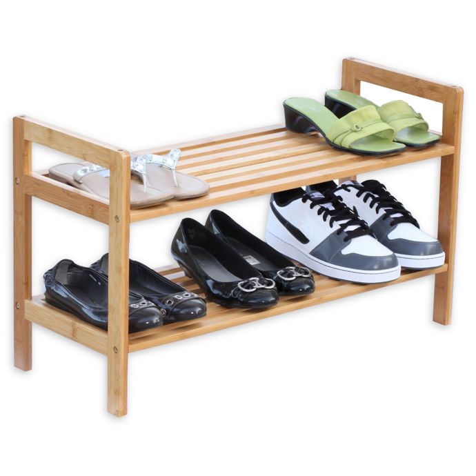 Oceanstar 2 Tier Bamboo Shoe Rack In Natural Bed Bath Beyond