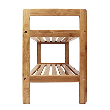 Oceanstar 2-Tier Bamboo Shoe Rack in Natural. View a larger version of this product image.