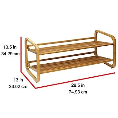 Oceanstar Adjustable Bamboo Shoe Rack in Natural. View a larger version of this product image.