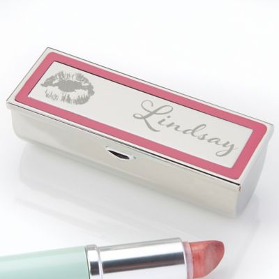 Kiss and Tell Engraved Lipstick Case
