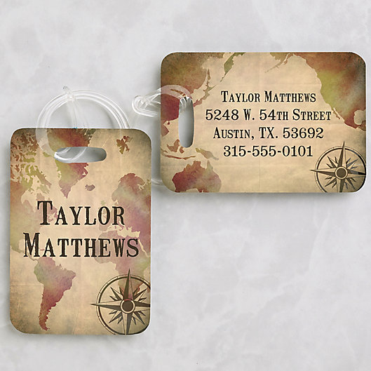 Alternate image 1 for World Map Luggage Tags (Set of 2)