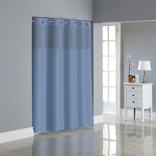 Alternate image 1 for Hookless® Victorian Satin Stripe Shower Curtain
