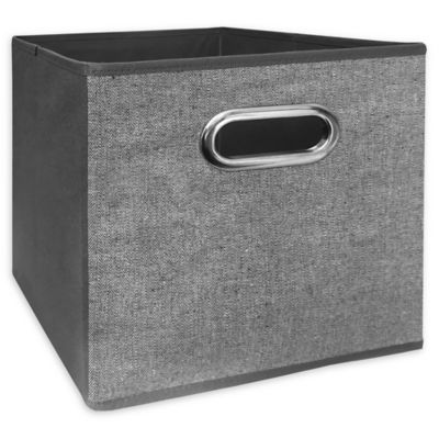grey and white storage bins