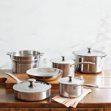 Le Creuset&reg; Tri-Ply Stainless Steel 10-Piece Cookware Set. View a larger version of this product image.