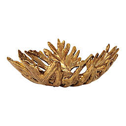 Uttermost Oak Leaf Bowl in Metallic Gold