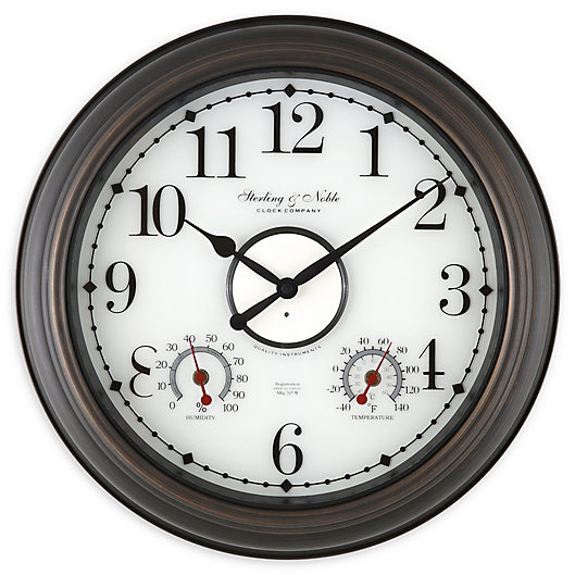 Sterling & Noble® Lighted Indoor/Outdoor Wall Clock/Weather 
