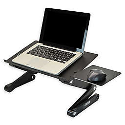 Uncaged Ergonomics WorkEZ Best Adjustable Laptop Cooling Stand with Mouse Pad in Black