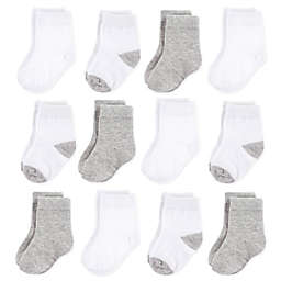 Hudson Baby® 12-Pack Basic No Show Socks in Grey