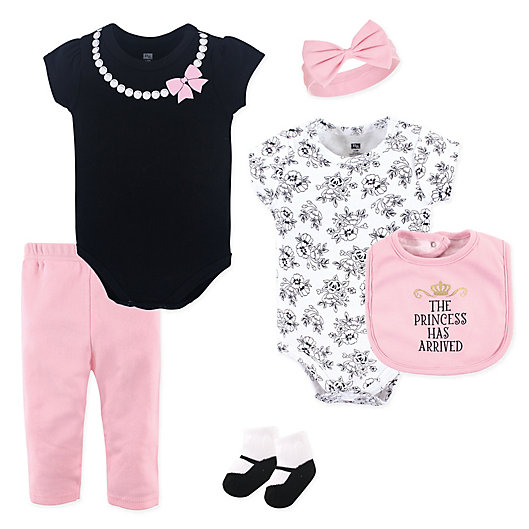 Alternate image 1 for Hudson Baby® Size 3-6M 6-Piece Princess Layette Set in Pink