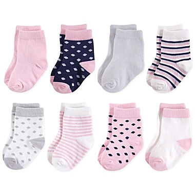 Touched by Nature Size 6-12M 8-Pack Organic Socks in Pink. View a larger version of this product image.