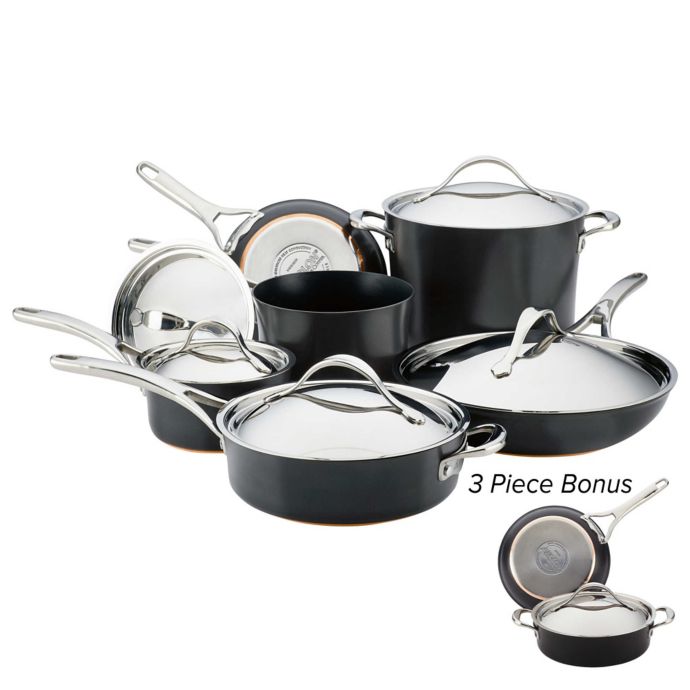 Anolon® Nouvelle Copper Luxe Nonstick HardAnodized 11Piece Cookware