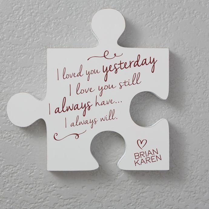 Romantic Quotes 12-Inch Square Puzzle Piece Wall Décor ...