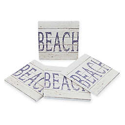 Thirstystone® Dolomite Distressed Beach Sign Square Coasters (Set of 4)
