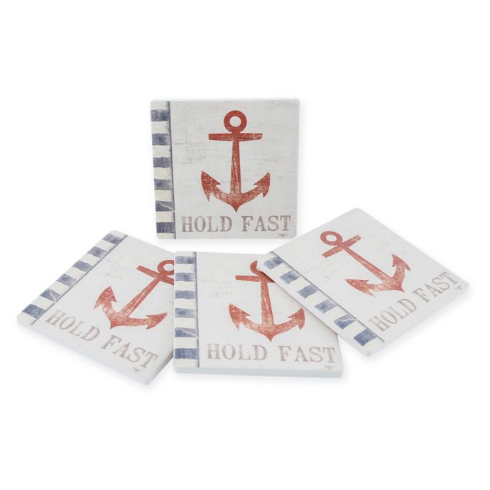 Thirstystone Dolomite Hold Fast Square Coasters Set Of 4 Bed