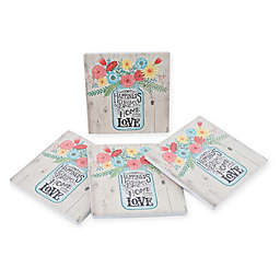 Thirstystone® Dolomite Home Filled with Love Square Coasters (Set of 4)