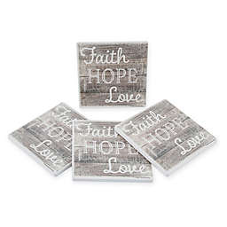 Thirstystone® Dolomite Faith Hope Love Square Coasters (Set of 4)