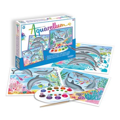 SentoSphere USA Aquarellum Large - Dolphins Coloring Kit