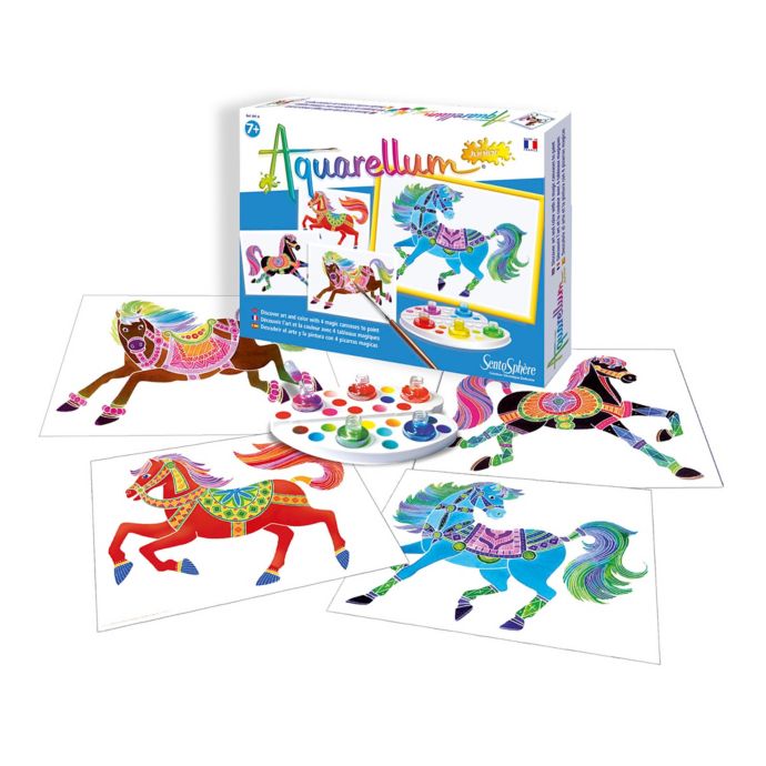 sentosphere usa aquarellum junior  horses coloring kit