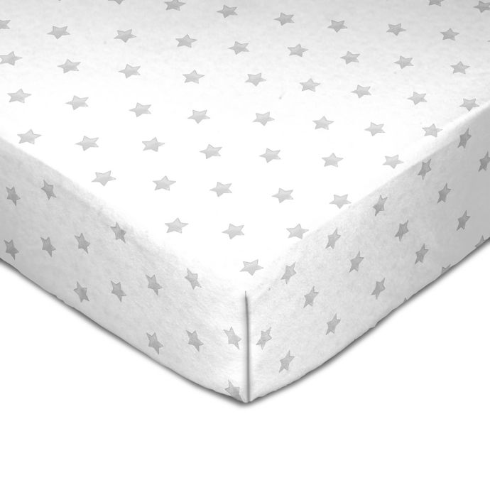 Living Textiles Grey Star Fitted Crib Sheet Buybuy Baby