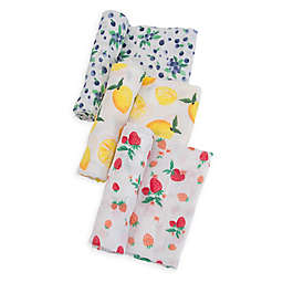 Little Unicorn Berry Muslin Swaddle Blankets (Set of 3)