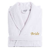 Linum Home Textiles Size Small/Medium Bride Bathrobe in White/Gold