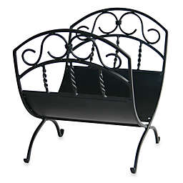 UniFlame® Log Rack with Scrolls in Black Wrought Iron