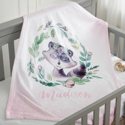 Gift Personalized Baby Blanket Babies & Toddlers \u2013 Stroller Blanket Luxe Cuddle Grey Double-Sided Soft Blanket for Newborns Nursery