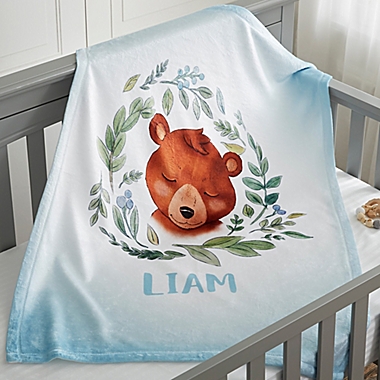 Woodland Bear Fleece Baby  Blanket. View a larger version of this product image.