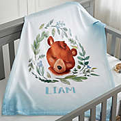 Woodland Bear Fleece Baby  Blanket