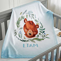 Rugged Bear Blanket Baby Woodland Bear Fleece Baby Blanket
