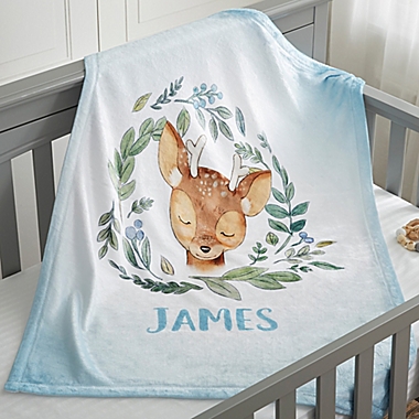 Woodland Deer Fleece Baby Blanket. View a larger version of this product image.