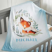 Woodland Fox Fleece Baby Blanket