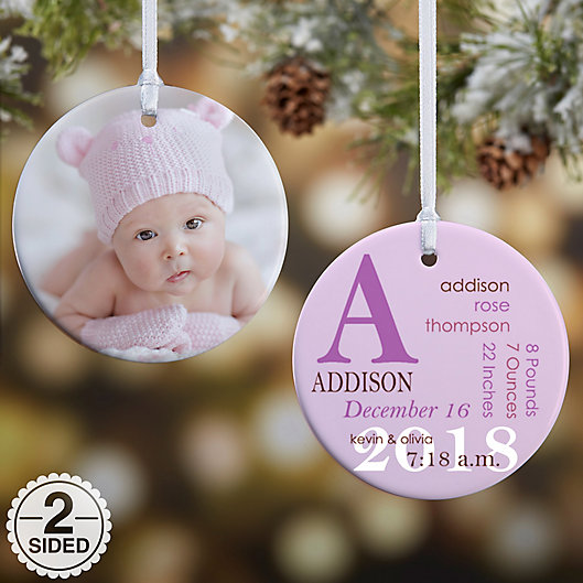 Alternate image 1 for All About Baby 2-Sided Glossy Christmas Ornament