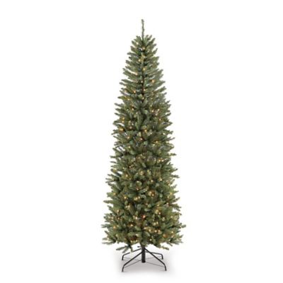 Puleo International Pre-Lit Pencil Fraser Fir Christmas Tree | Bed Bath & Beyond