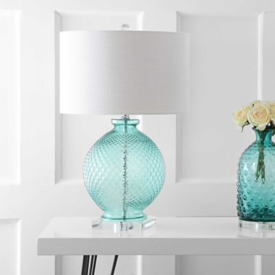 aqua glass table lamp