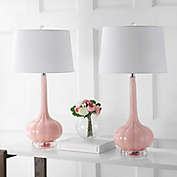JONATHAN Y Bette 28.5" Glass LED Table Lamp in Pink (Set of 2)