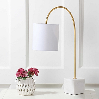 JONATHAN Y Fisher 25" Marble/Brass LED Table Lamp. View a larger version of this product image.