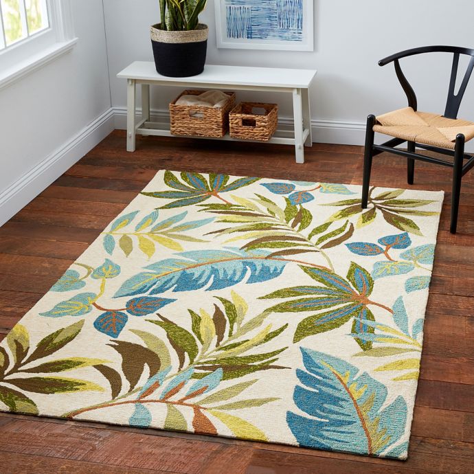 Blue Grass Indoor/Outdoor Rug in Ivory/Multi | Bed Bath ...