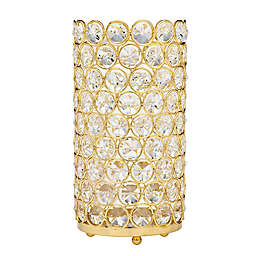 Godinger 8.75-Inch Glam Crystal Cylinder Tea Light Candle Holder in Gold