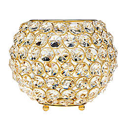 Godinger 7.5-Inch Glam Crystal Ball Tea Light Candle Holder in Gold