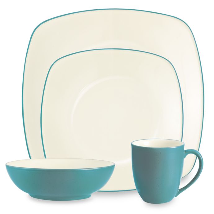 Noritake® Colorwave Square Dinnerware Collection in Turquoise Bed